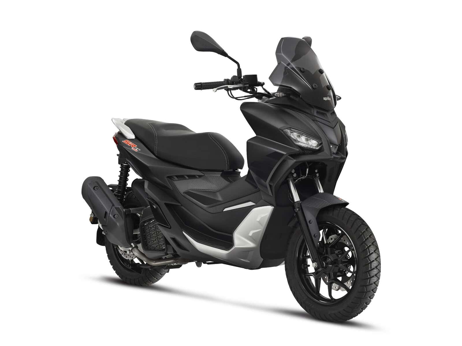 Schwarzes Motorroller mit modernen Design Ein schwarzer Motorroller mit einem modernen Design. Er hat ein minimalistisches Erscheinungsbild.